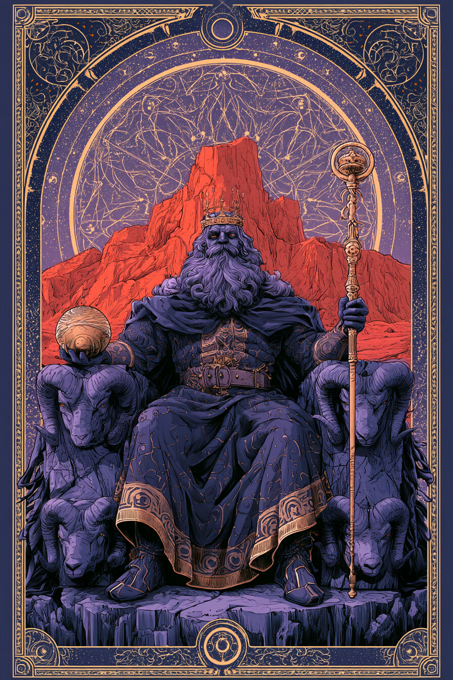 황제(The Emperor) 타로 카드 그림 — 질서, 리더십, 안정적인 구조와 통제력