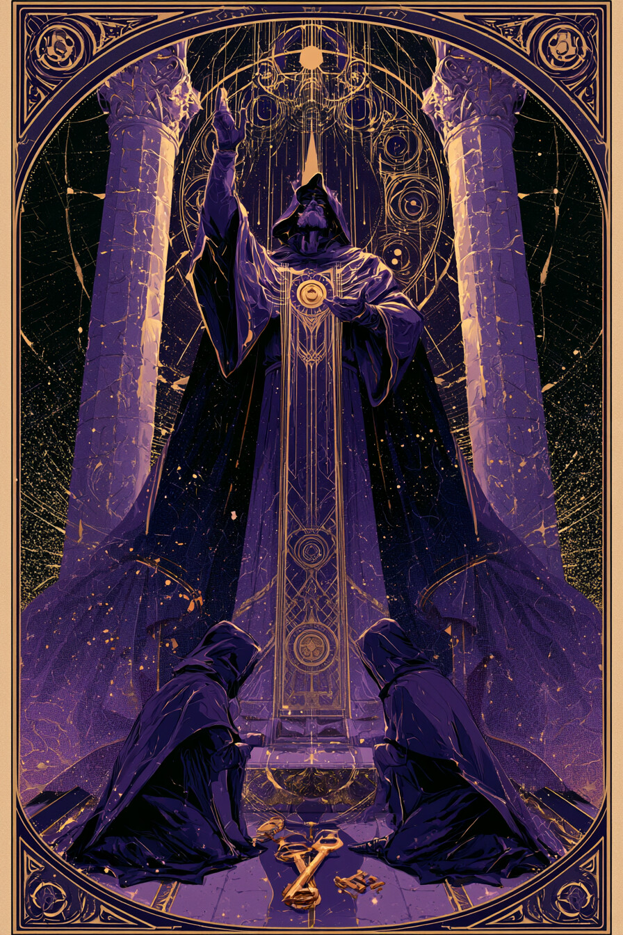 교황(The Hierophant) 타로 카드 그림 — 전통, 정통성 있는 조언, 제도권 안에서의 배움